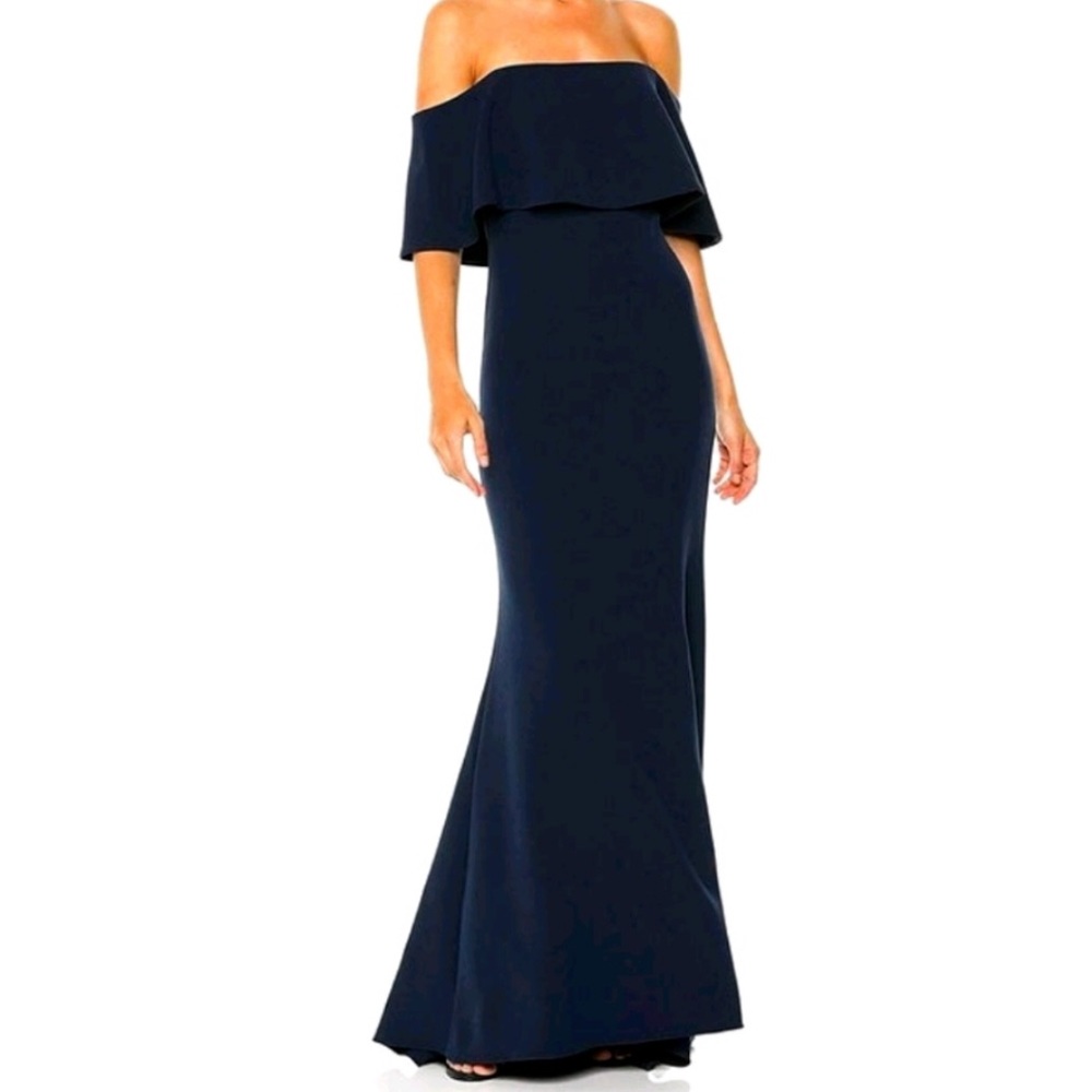 Badgley Mischka navy gown